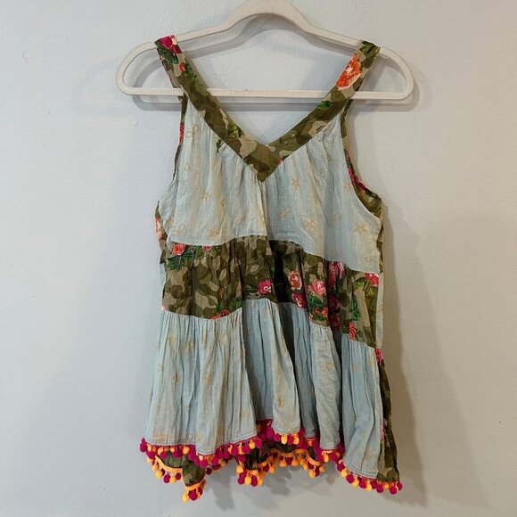 Amtica Santoria By Giacomo Cinque Pattern Sleeveless V-Neck Blouse Size Small - Picture 4 of 6